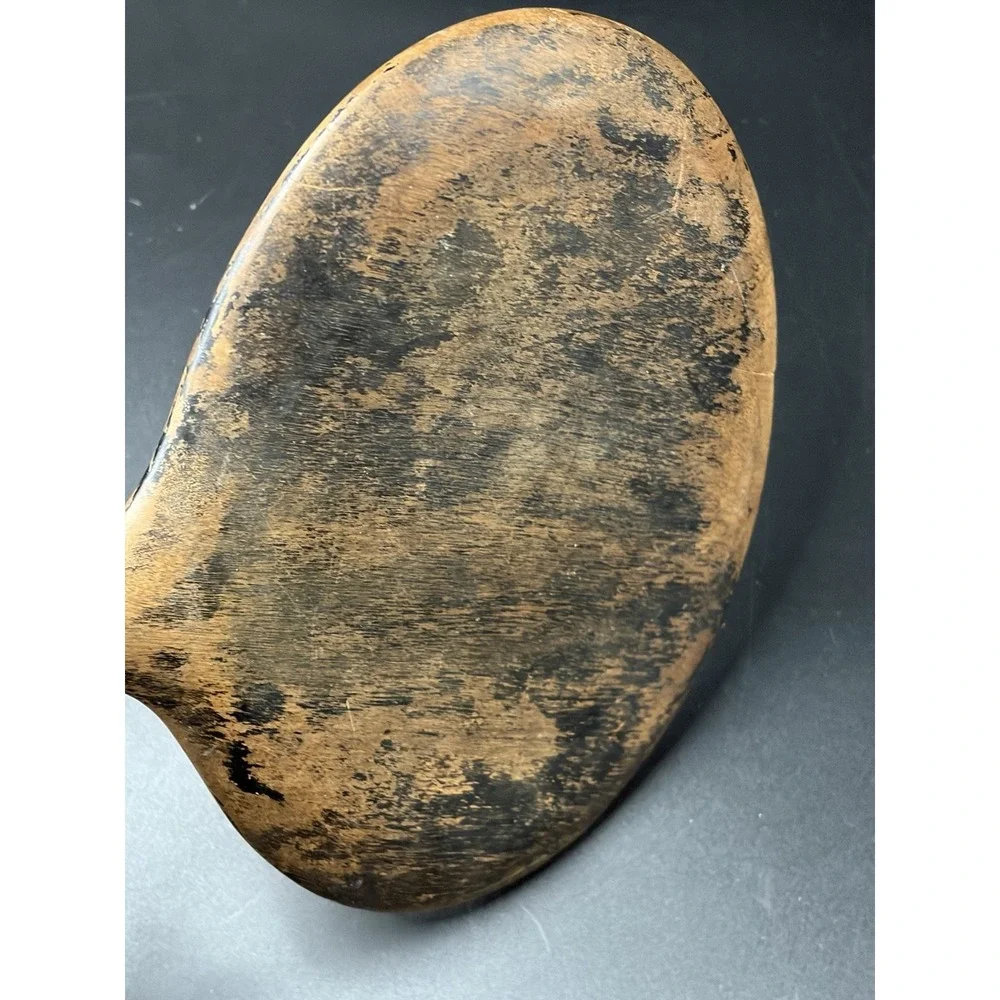 Vintage Hand Held Wooden Oval  Beveled Rustic Primitive Vanity Mirror